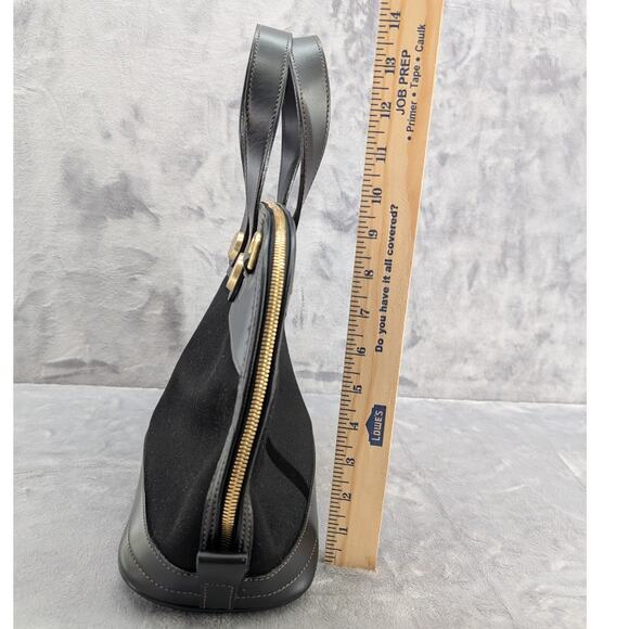 Vtg Dooney & Bourke Cabriolet Cloth Leather Black top handle made in USA satchel - Picture 9 of 13